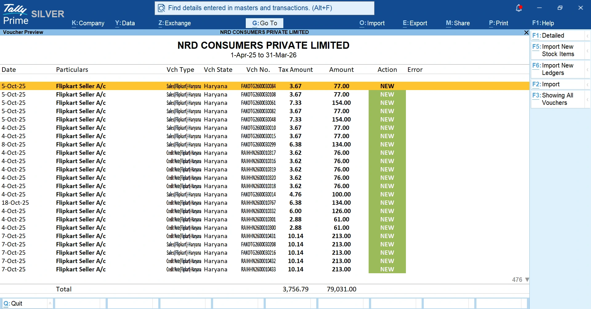Flipkart Sales Report Upload